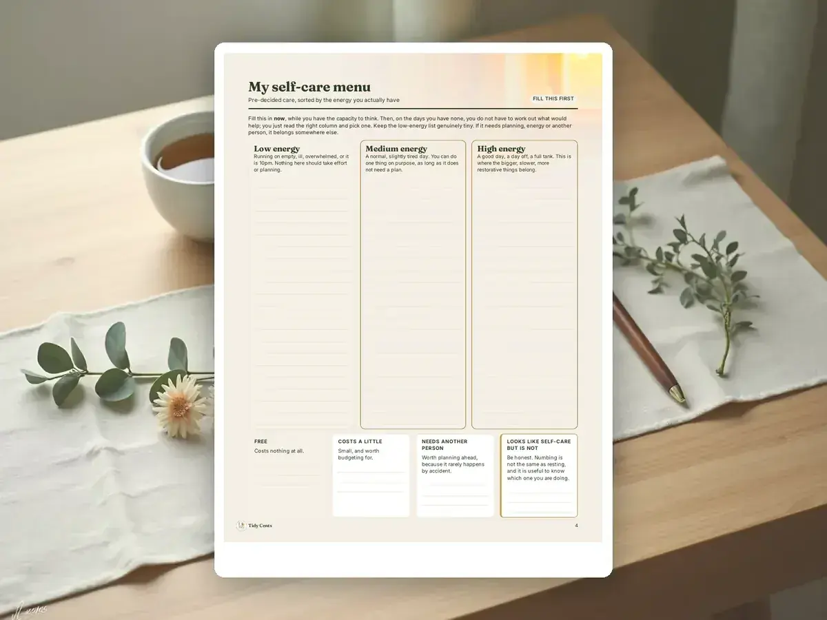 Self-Care Planner & Journal — Page 4