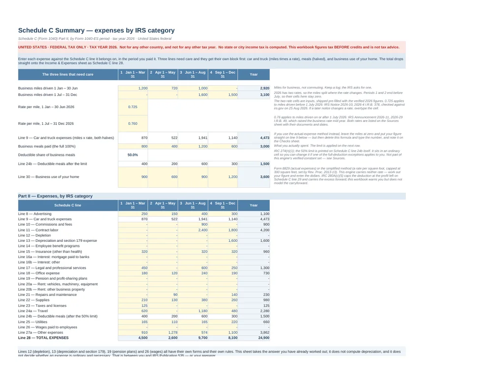 US Self-Employed Tax Engine — 1099 & Quarterly Estimated Taxes · Tax Year 2026 — Page 3