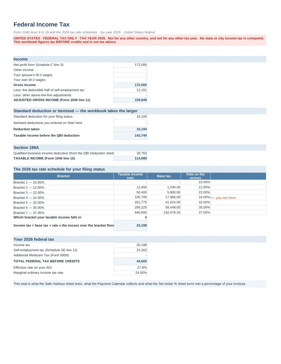US Self-Employed Tax Engine — 1099 & Quarterly Estimated Taxes · Tax Year 2026 — Page 5
