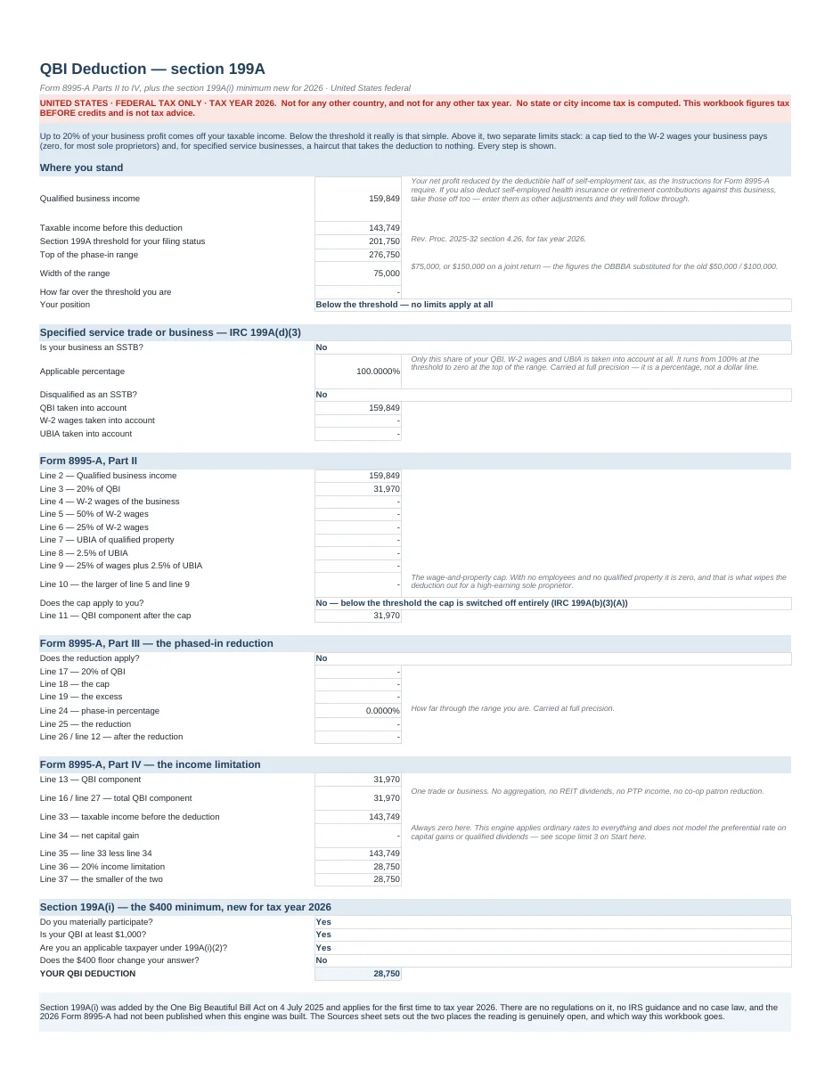 US Self-Employed Tax Engine — 1099 & Quarterly Estimated Taxes · Tax Year 2026 — Page 6