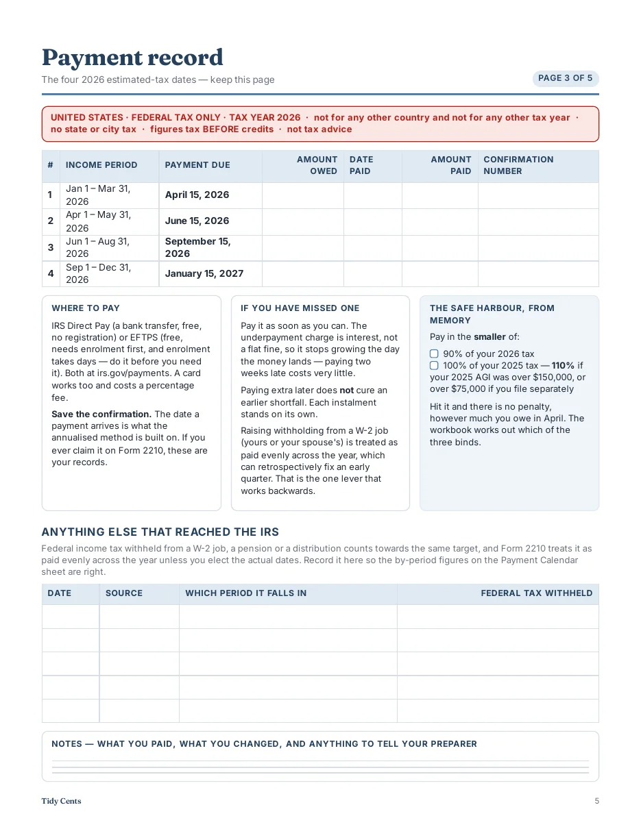 US Self-Employed Tax Engine — 1099 & Quarterly Estimated Taxes · Tax Year 2026 — Page 16