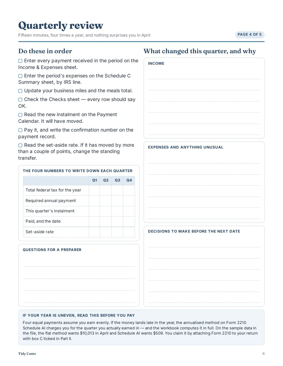 US Self-Employed Tax Engine — 1099 & Quarterly Estimated Taxes · Tax Year 2026 — Page 17