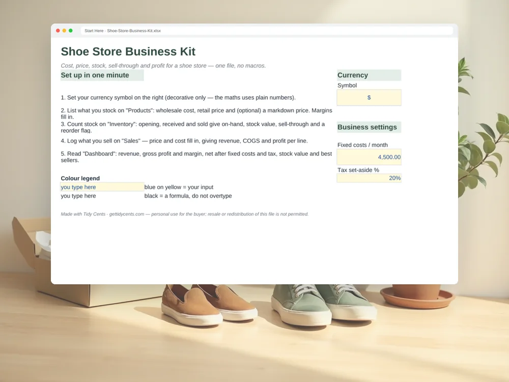 Shoe Store Business Kit — Page 1