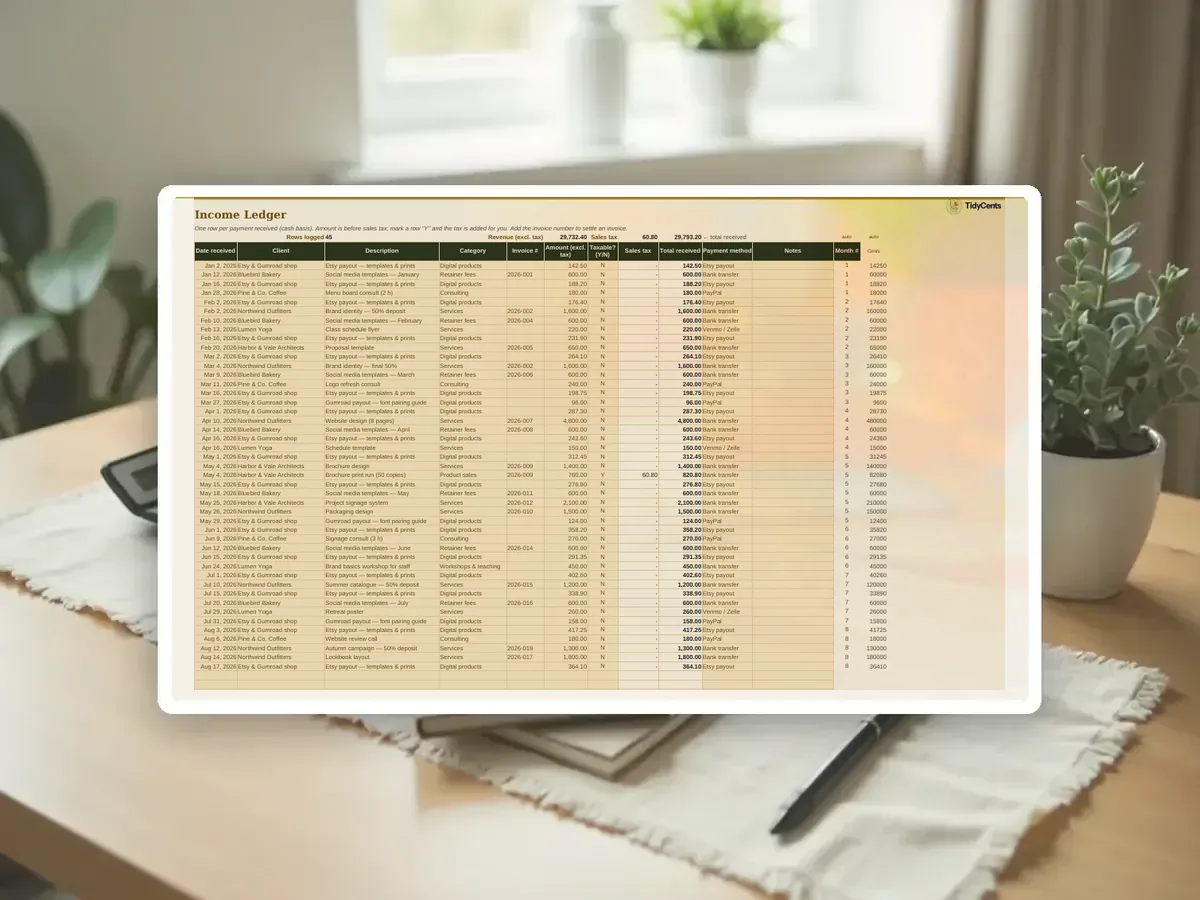Small Business Bookkeeping & Invoice Tracker — Page 4
